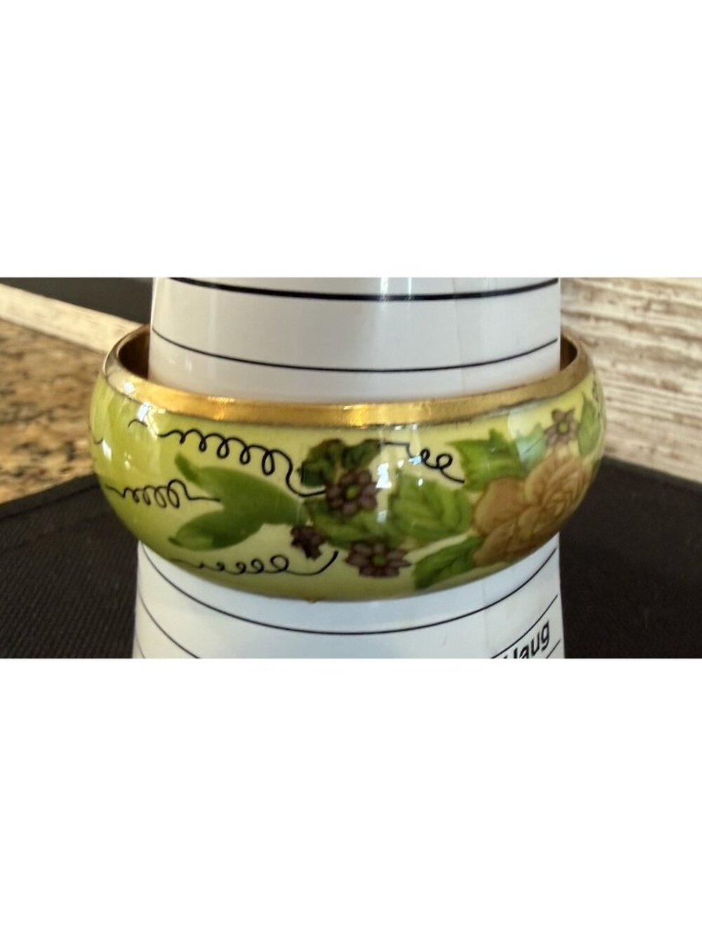 Floral Brass Bangle Bracelets Boho 7.5”-8” Vintage